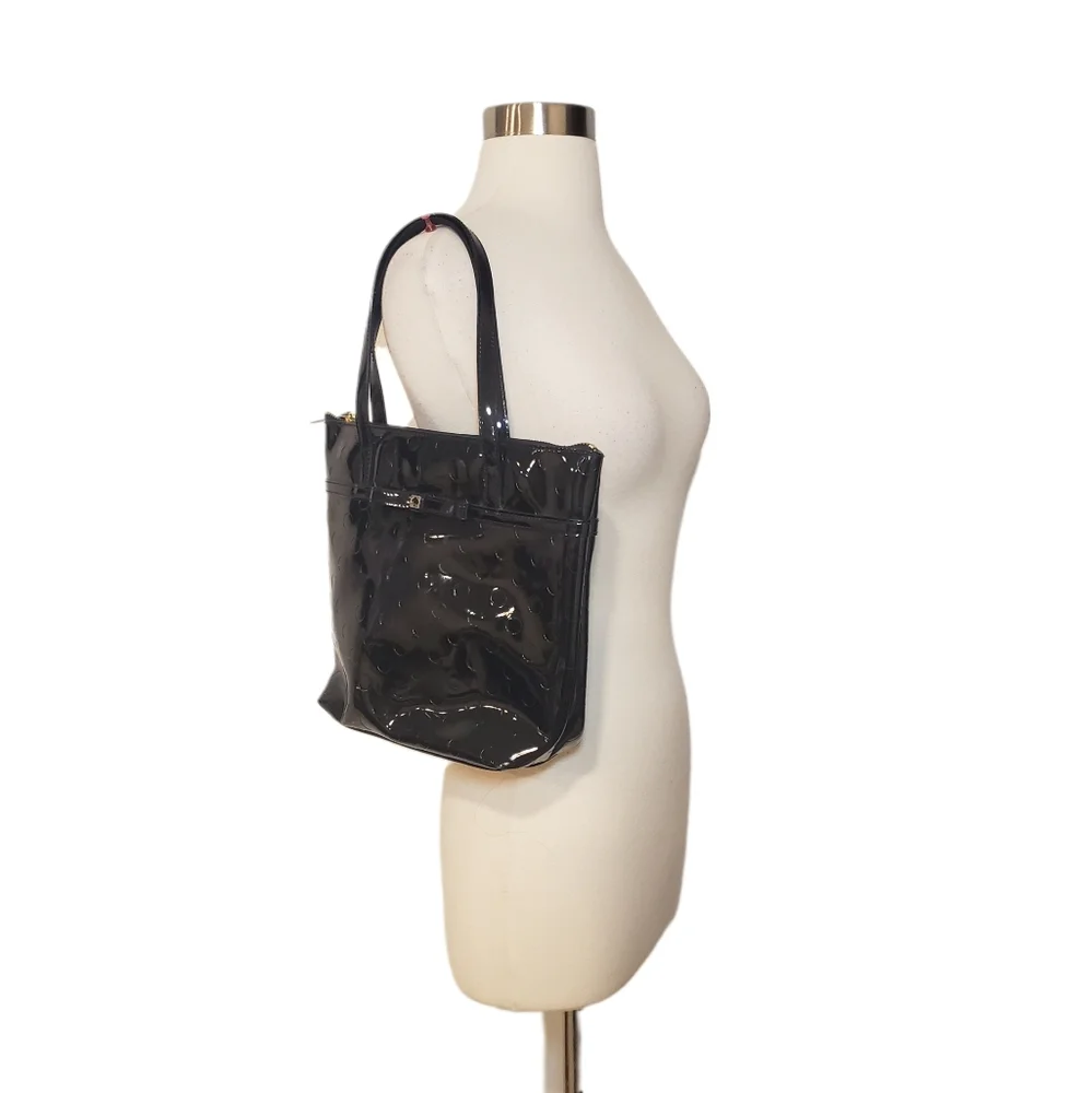 Kate Spade Black Jeralyn Camellia Street Tote Bag with Bow